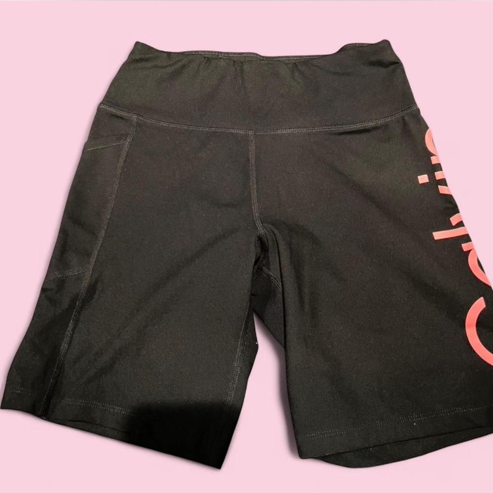Calvin Klein Women's Black and Pink Bike Shorts